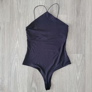 Versatile Soft Spaghetti Strap Crossover Bodysuit H&M Size Small Black
